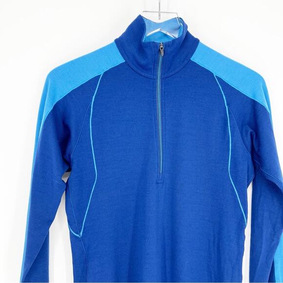 Patagonia 1/2 Zip Performance Base Layer Wool Blend Pullover XS Blue - Picture 3 of 6